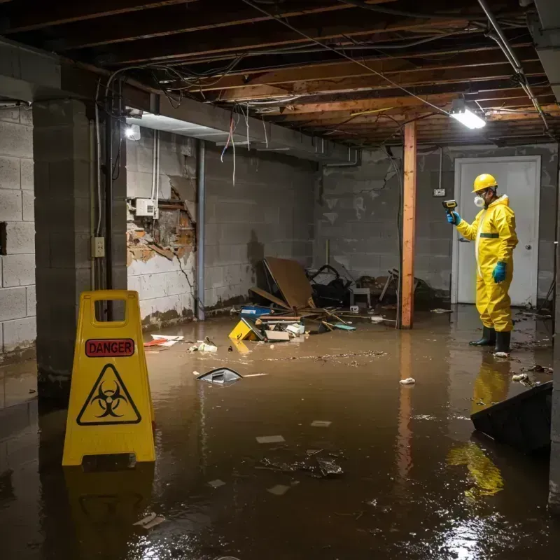 Flooded Basement Electrical Hazard in Newton, IL Property